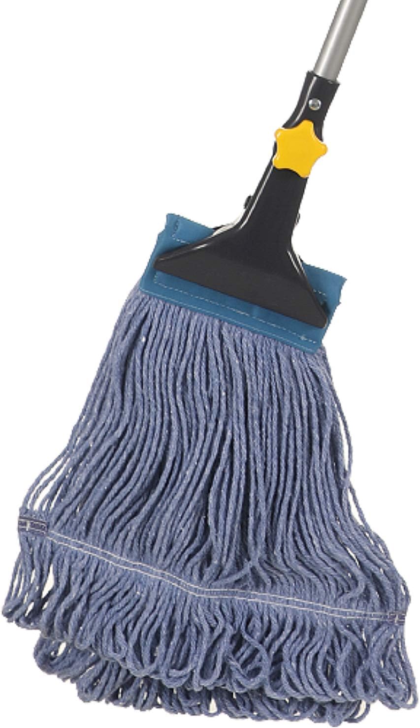 Classic Cotton Yarn Mop, Ergonomic Handle Design, Large Mop Head for Efficient Cleaning(Pole Length: approx. 120cm, Mop Head Diameter: approx. 28cm )