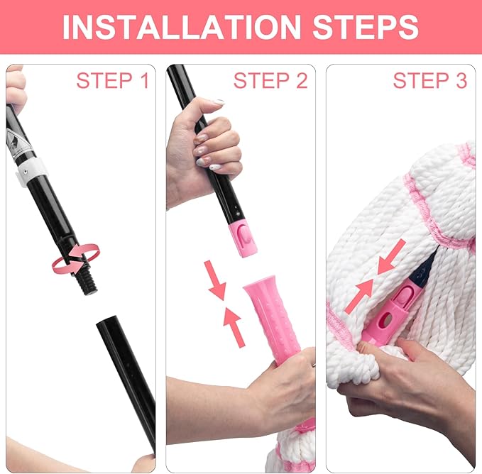 57 - Inch (145cm) Dual - Grip Microfiber Mop, Ergonomic Design, Multi - Scenario Cleaning Tool