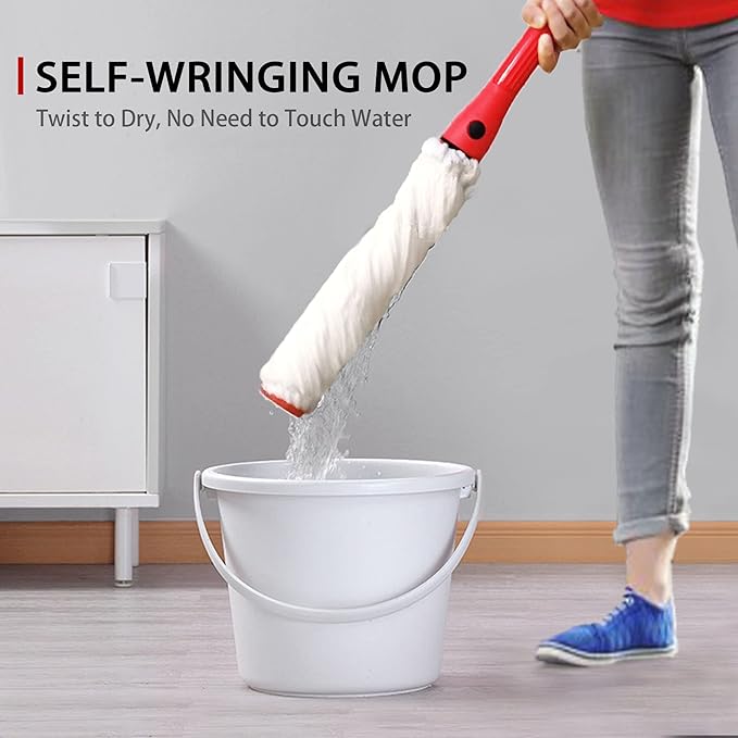 57.5 - Inch Hangable Mop with 2 Microfiber Heads, Soft EVA Grip, Ideal for Home & Commercial Cleaning (Pole Length: 146cm )