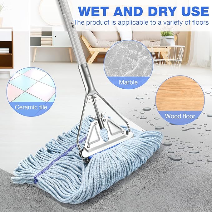 Roller Squeeze - Water Sponge Mop, Stainless Steel Telescopic Pole, Efficient Cleaning (Adjustable Pole Length, Sponge Head Size Fits Multi - Scenarios)