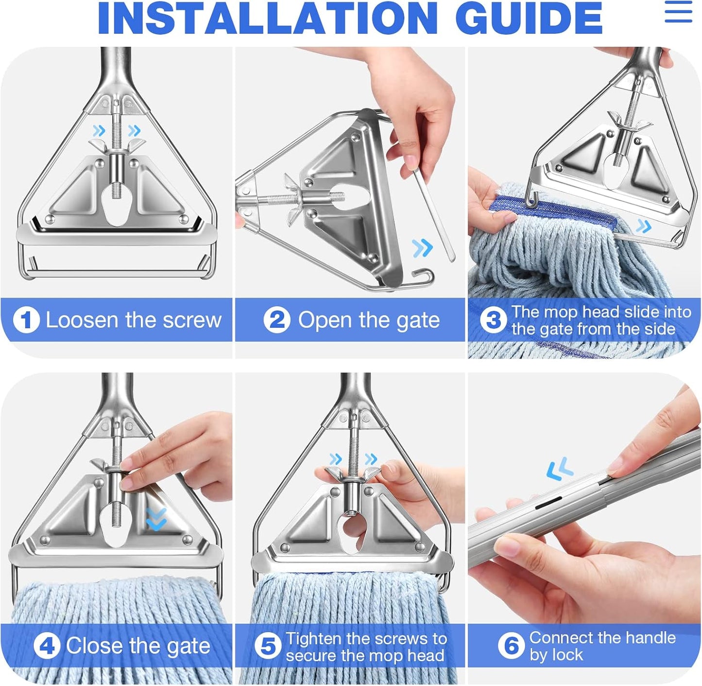 Roller Squeeze - Water Sponge Mop, Stainless Steel Telescopic Pole, Efficient Cleaning (Adjustable Pole Length, Sponge Head Size Fits Multi - Scenarios)