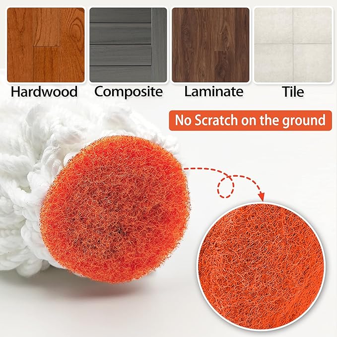 57.5 - Inch Hangable Mop with 2 Microfiber Heads, Soft EVA Grip, Ideal for Home & Commercial Cleaning (Pole Length: 146cm )