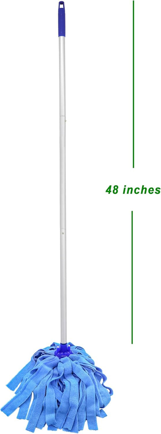 48 - Inch Extended Pole Fiber Mop, High - Cost - Performance, Perfect for Home Cleaning (48 - Inch Pole Length, Absorbent & Fluffy Mop Head )