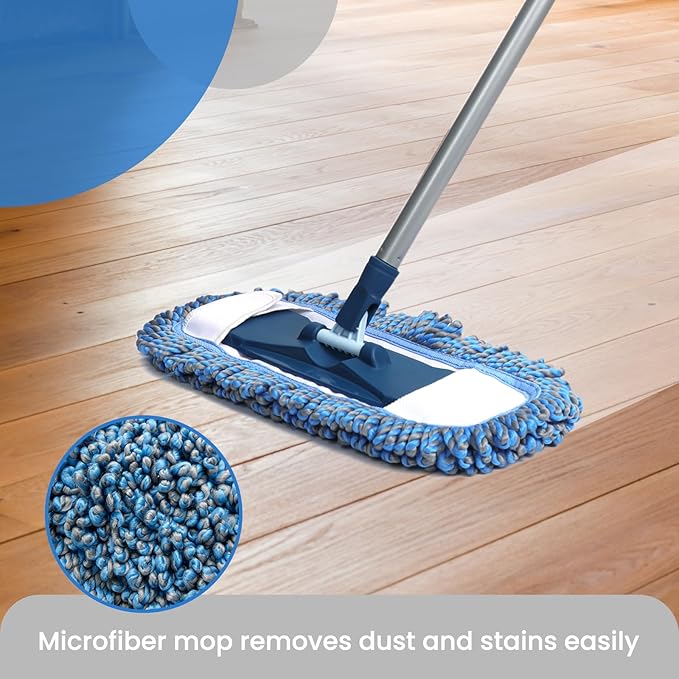 Super Absorbent Flat Mop, 15.7×7.8 Inch Large Mop Head, Super Sturdy Velcro, Efficient Home Cleaning Tool