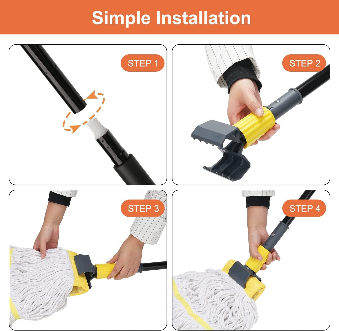 Splicable Dual - length Mop, 30 - 57.5 Inches Free Combination, 6×19×13.7 - Inch Mop Head for Efficient Cleaning