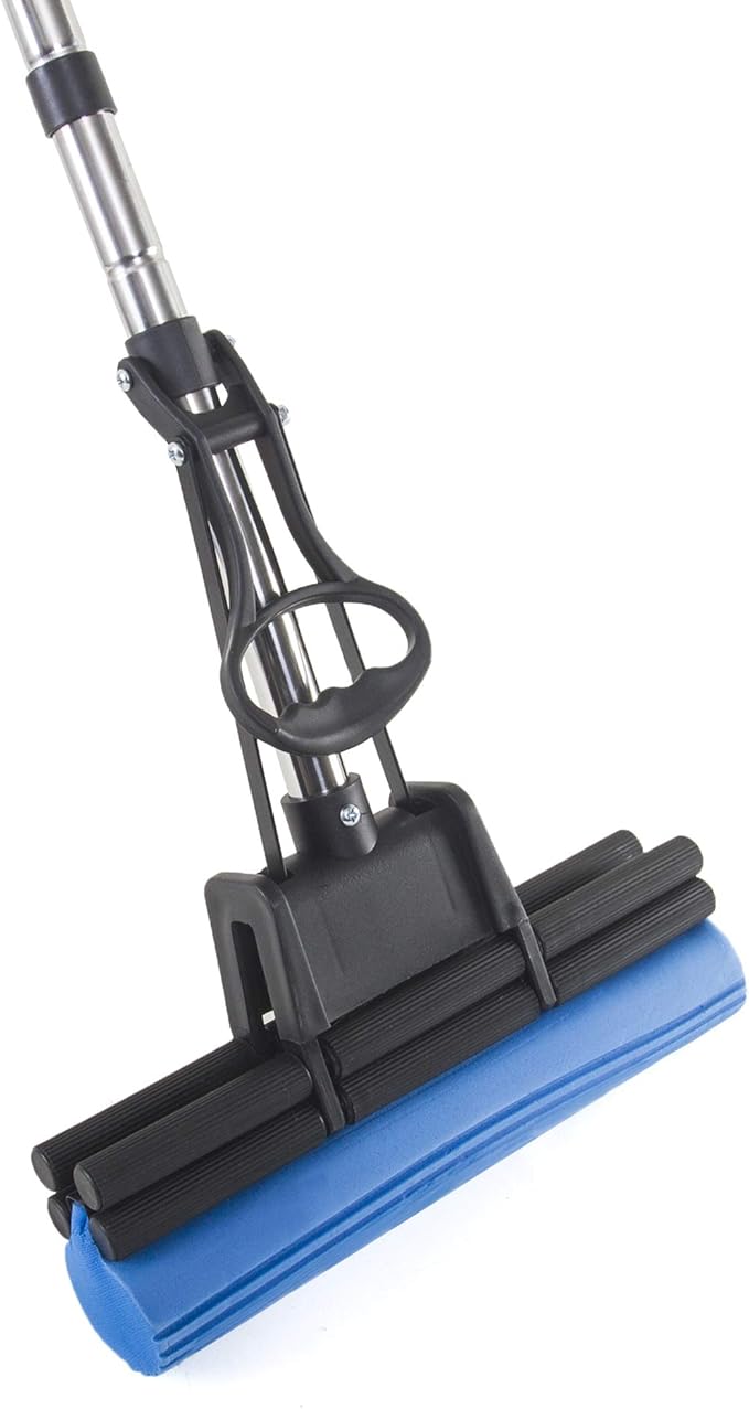 Roller Squeeze - Water Sponge Mop, Stainless Steel Telescopic Pole, Efficient Cleaning (Adjustable Pole Length, Sponge Head Size Fits Multi - Scenarios)