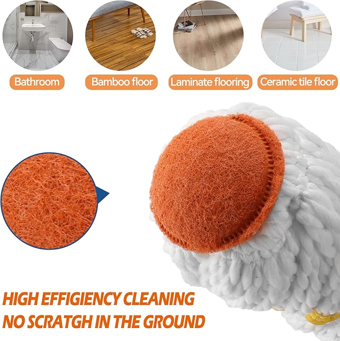 Ergonomic Handle Mop, 57 - Inch (145cm) Extended Pole, Microfiber Mop Head, Multi - Position Comfort Grip Design